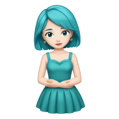 Teal hugs short hair with Belles wording sticker