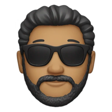 Man with beard sunglasses leather jacket earrings sticker