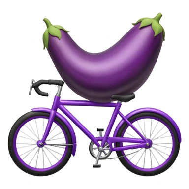 Eggplant riding bike sticker