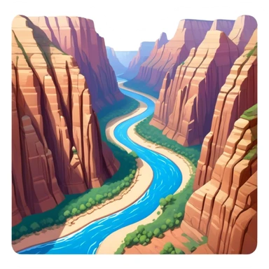 isometric zion national park, the Narrows sticker