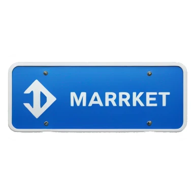 Street sign that says market in blue sticker