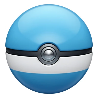 vibrant blue pokeball emoji with a black stripe and highlights sticker
