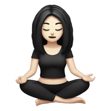 goth white girl and black hair meditating sticker