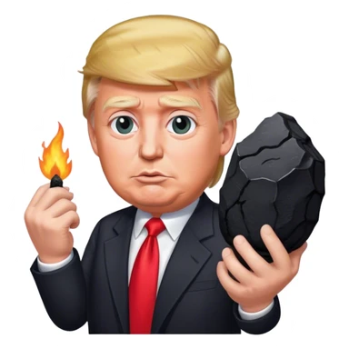 Trump holds coal in his hands sticker