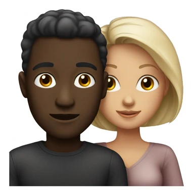 White man with a dark skin woman in love  sticker