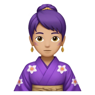 não binário japones kimono roxo sticker