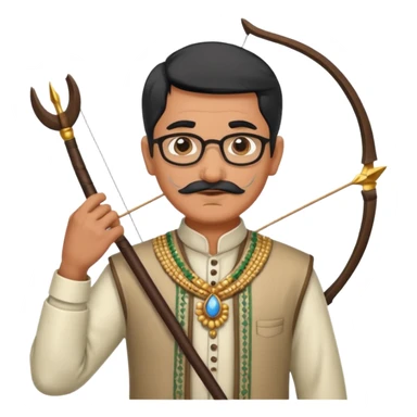 old indian male teacher in traditional attire archer sticker