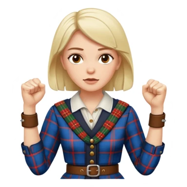 Scottish woman with fists up sticker