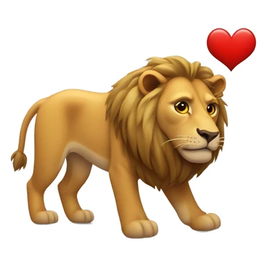 León guinando el ojo con corazon sticker