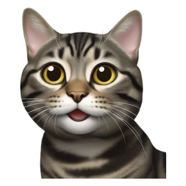 Black mackerel tabby cat being silly sticker