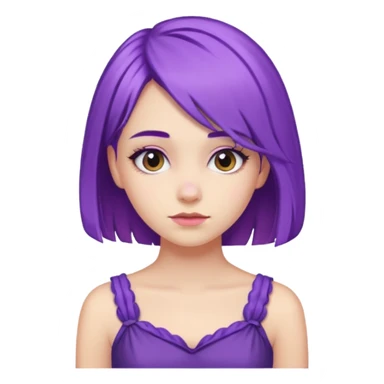 Mor saçlı kız elbise beyaz 

 sticker