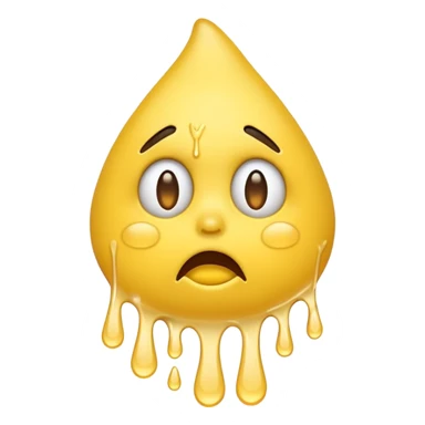 classic yellow shocked face emoji with sweat dripping, expressive and clear sticker
