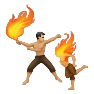 Un homme qui fait de la capoeira et qui donne des coups de pied en flamme sticker