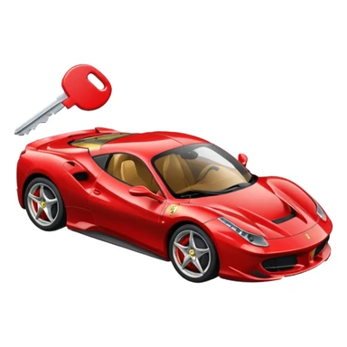 red Ferrari key sticker
