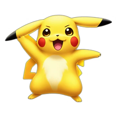 Pikachu qui crache du feu sticker