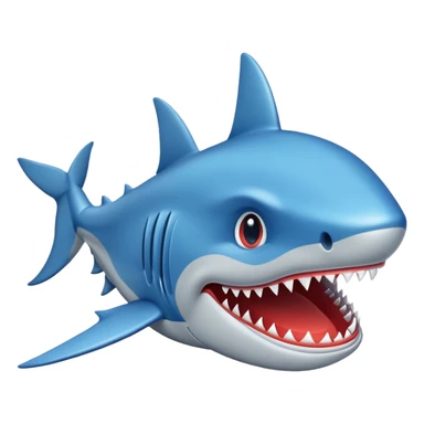 Un tiburón con zapatos azules sticker