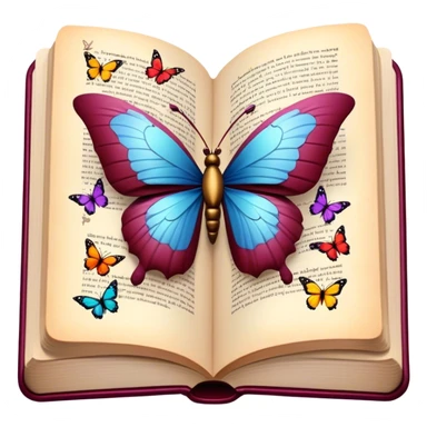 Open Spellbook Burgundy  Butterflies fly out of it sticker