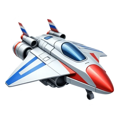 Futuristic war spaceship with Russian flag colors, sleek design sticker