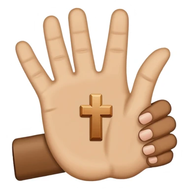 hand holding a sign "amen" sticker