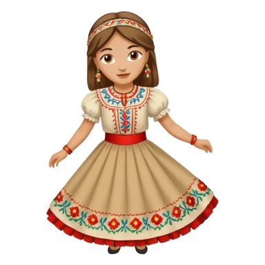 Girl Serbian folklore dancing sticker