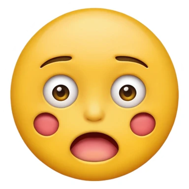 Yellow circle biting lip emoji sticker