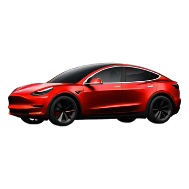 Red Tesla Model Y Performance Black Rims sticker