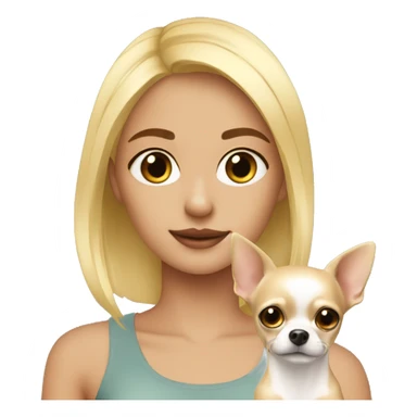Blonde girl with Chihuahua ￼ sticker