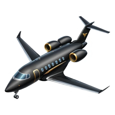 Black private jet sticker