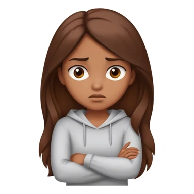 Annoyed brown girl with long brown hair crossing her arms sticker