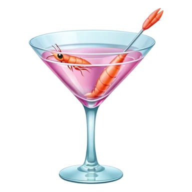 mini shrimp in martini glass sticker