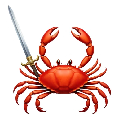 Crab holding a sword sticker