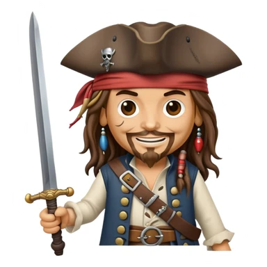 emoji with capitan Jack sparrow  sticker