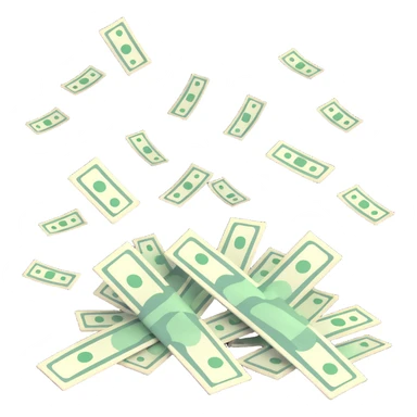 dollar bills raining from cloudy sky sticker