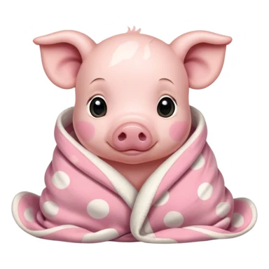 Spotted baby pig cozy in a blanket sticker