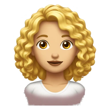 Chica rubia pelo rizado flequillo sticker