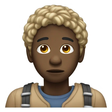 Black person sad holding dropping last straw sticker