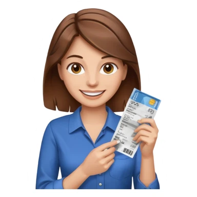 lady brown hair happy cashback sticker