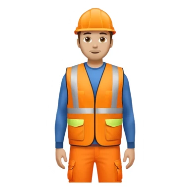 man in orange hi vis vest standing full body sticker