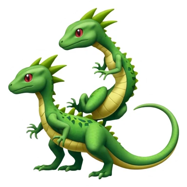 Mewtwo-lizard-Sceptile-Serperior-Salandit-Treecko-Kecleon-Fakémon-Pokémon-hybrid-creature (full body)  sticker