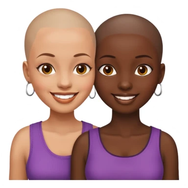 Ma meilleur amie et moi (femme) africaine cheveux rasé sticker