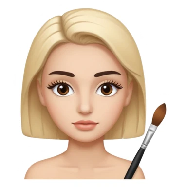 lash and brows done with a eyebrow brush sticker