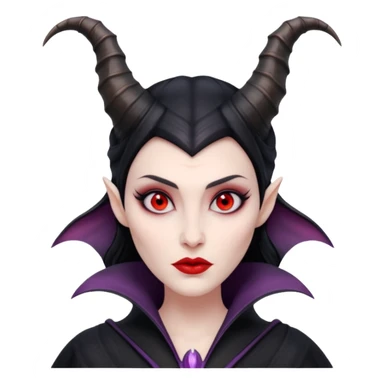 Maleficent villain with horns red eyes sticker