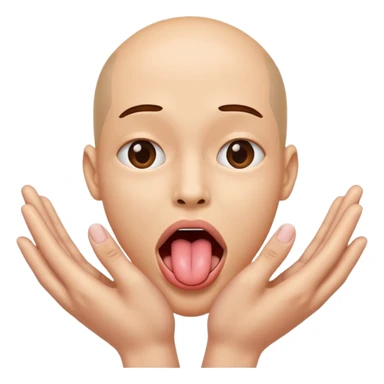 tongue sticking out and hands pushing away from eachother sticker