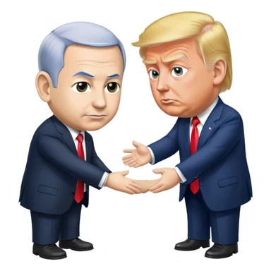 Benjamin Netanyahu bowing to Donald Trump sticker