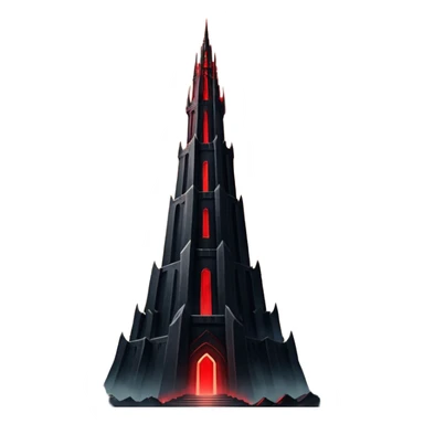 Barad Dúr from Lord of the Rings, Dark, giant Tower, with red beams shooting from the top into the sky sticker
