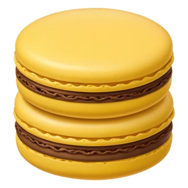 a single of yellow macaron with brown cream



















 sticker