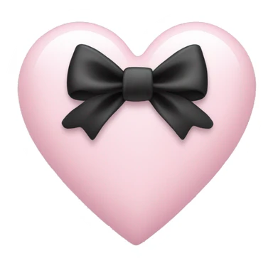 Light pink heart with a black bow sticker