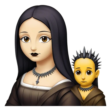 Goth mona lisa with spike choker  sticker