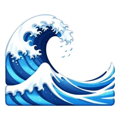 glitter blue wave sticker