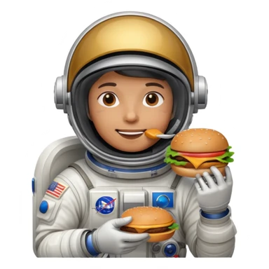 A astronaut getting fast food sticker